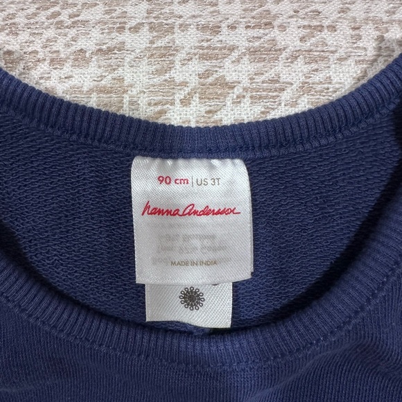 Hanna Andersson French Terry Overalls Navy Blue 3T LIKE NEW - Picture 5 of 9